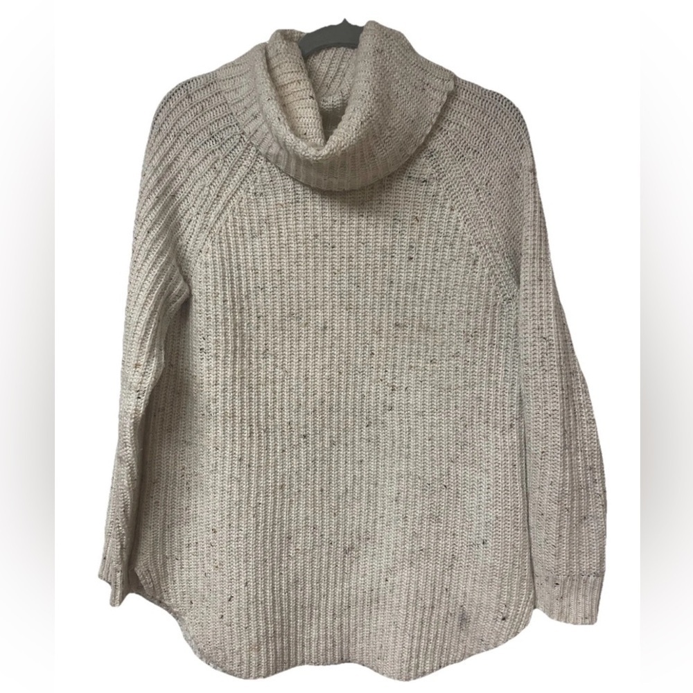 Nordstrom Sun & Shadow Knit Cowl Neck Pullover Sweater Speckled Cream S - Picture 6 of 6